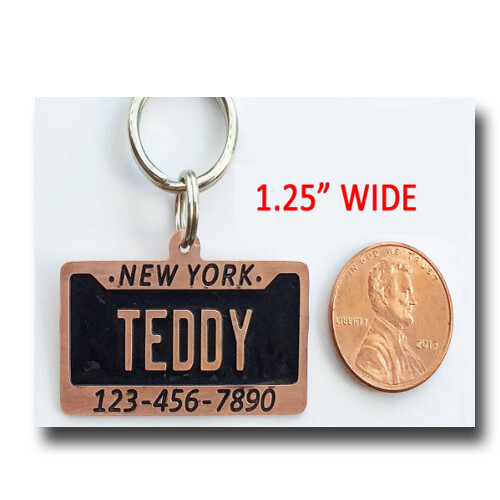 License Plate Pet ID Dog Name Tag Free Engraving Brass Copper Nickel Silver