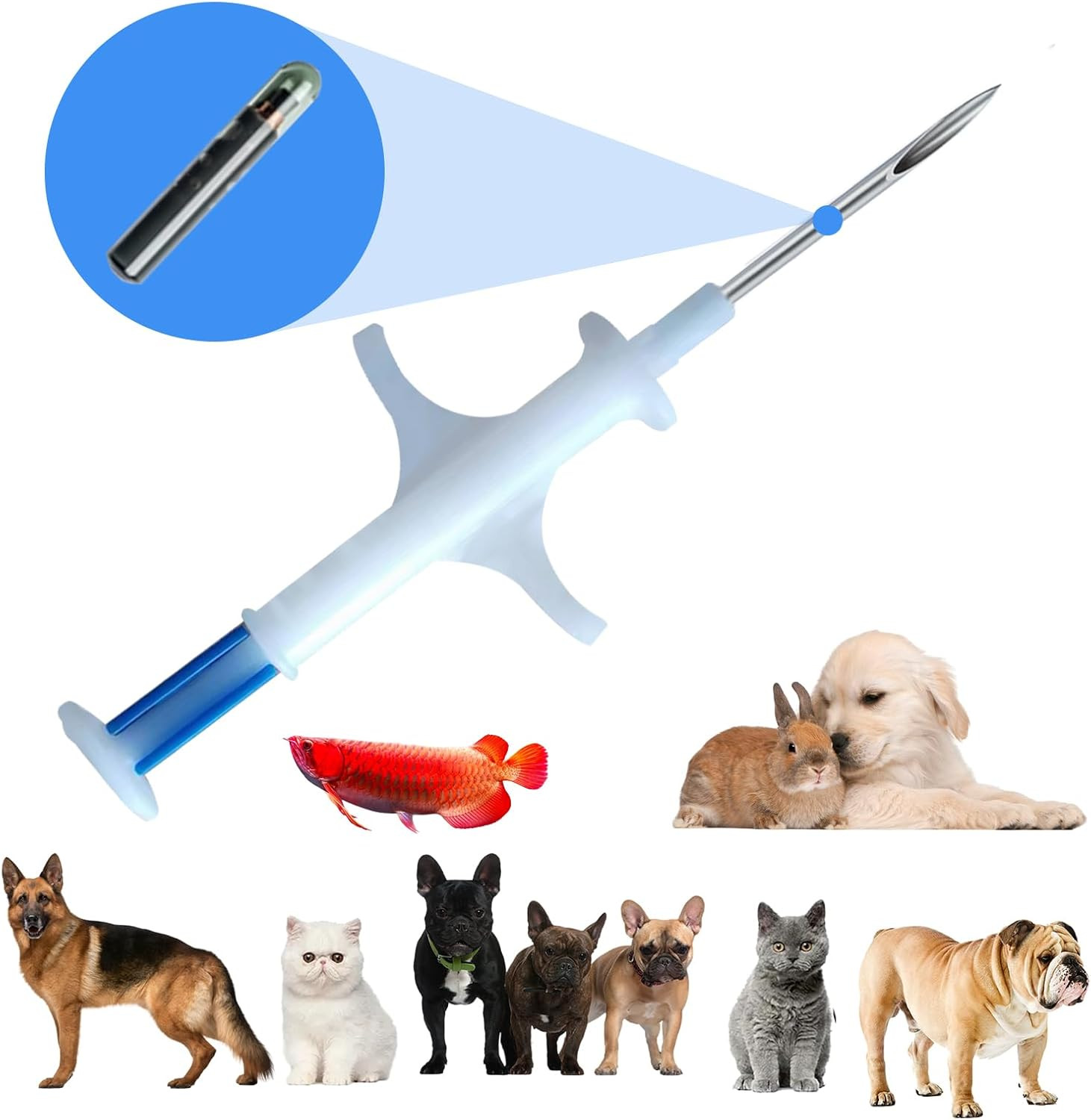 20 Pack ISO Pet ID Microchip Tags Universal Standard 134.2Khz FDX-B Smaller Size