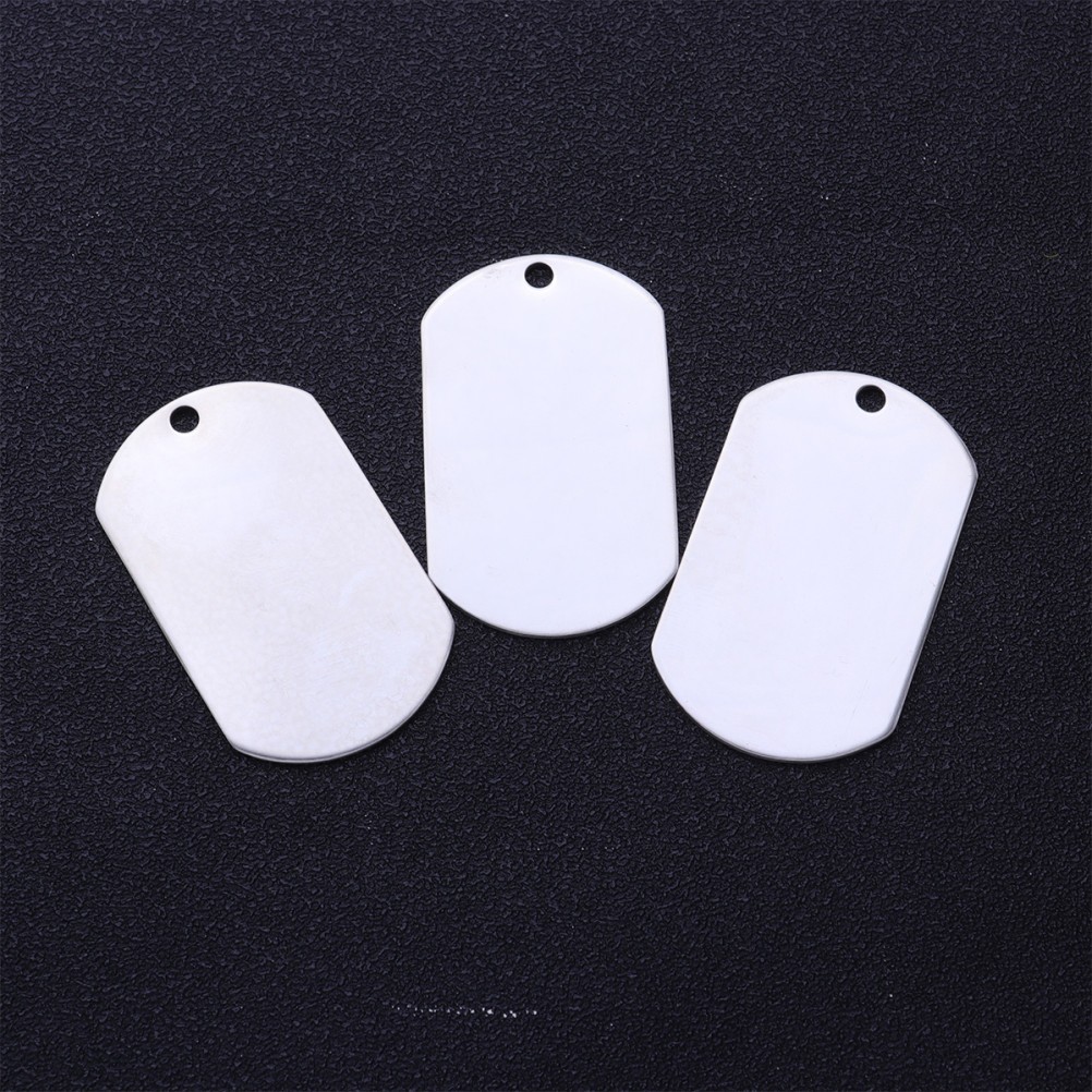10Pcs Reusable Pet Id Tags Silver Titanium Steel Dog Hanging Tags for Decoration