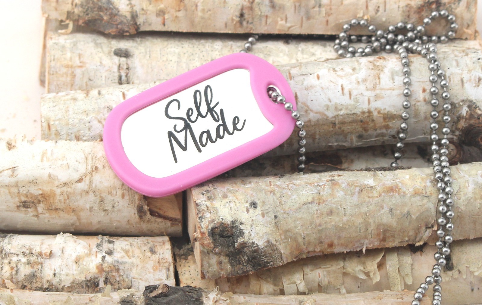 Testosterone Molecule Dog Tag – “Self Made” Dog Tag Necklace – Trans Pride Gift