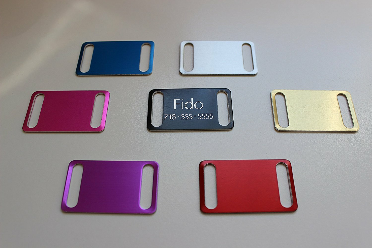 CUSTOM ENGRAVED DOG PET TAG SINGLE SIDE PERSONALIZED ID DOG CAT CHARM TAGS