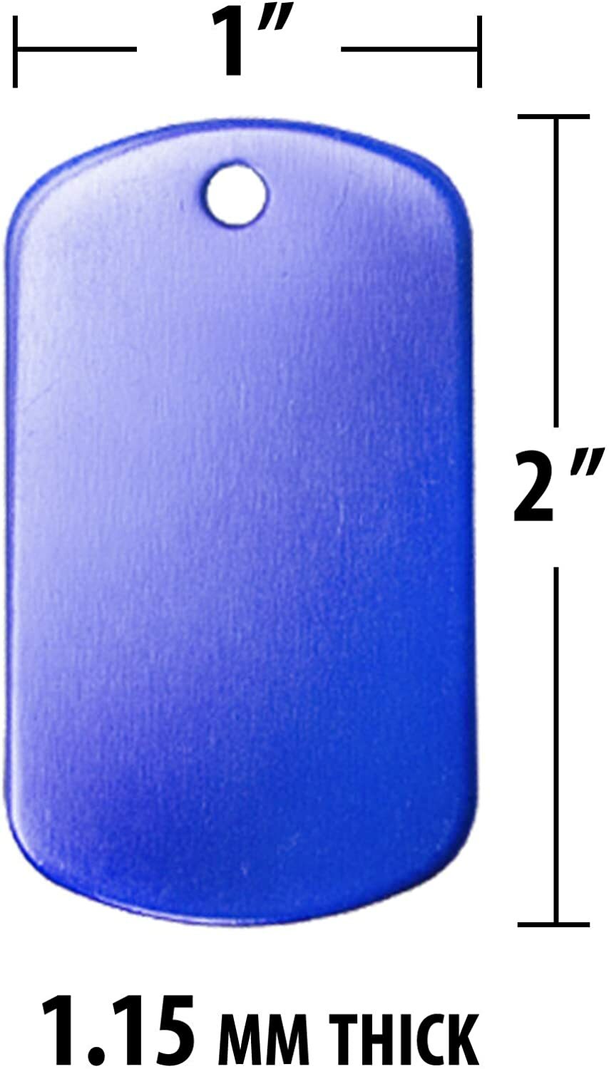 BULK – Blue Anodized Aluminum Military GI Dog Tags for Laser Engraving/Crafting