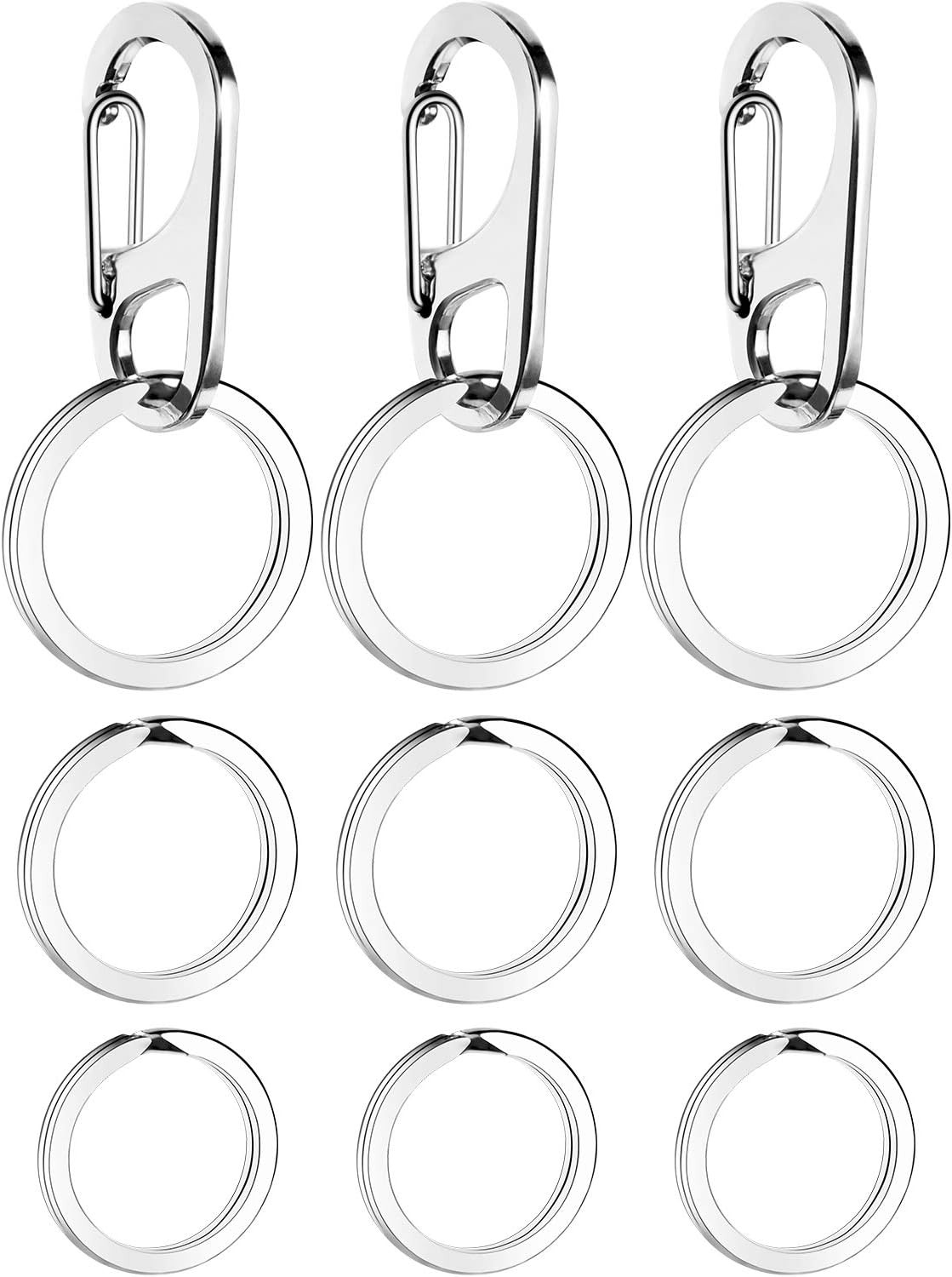 3 Sets Dog Tag Clip ID Tag with Rings Holder for Dogs and Cats Collars Harnesses