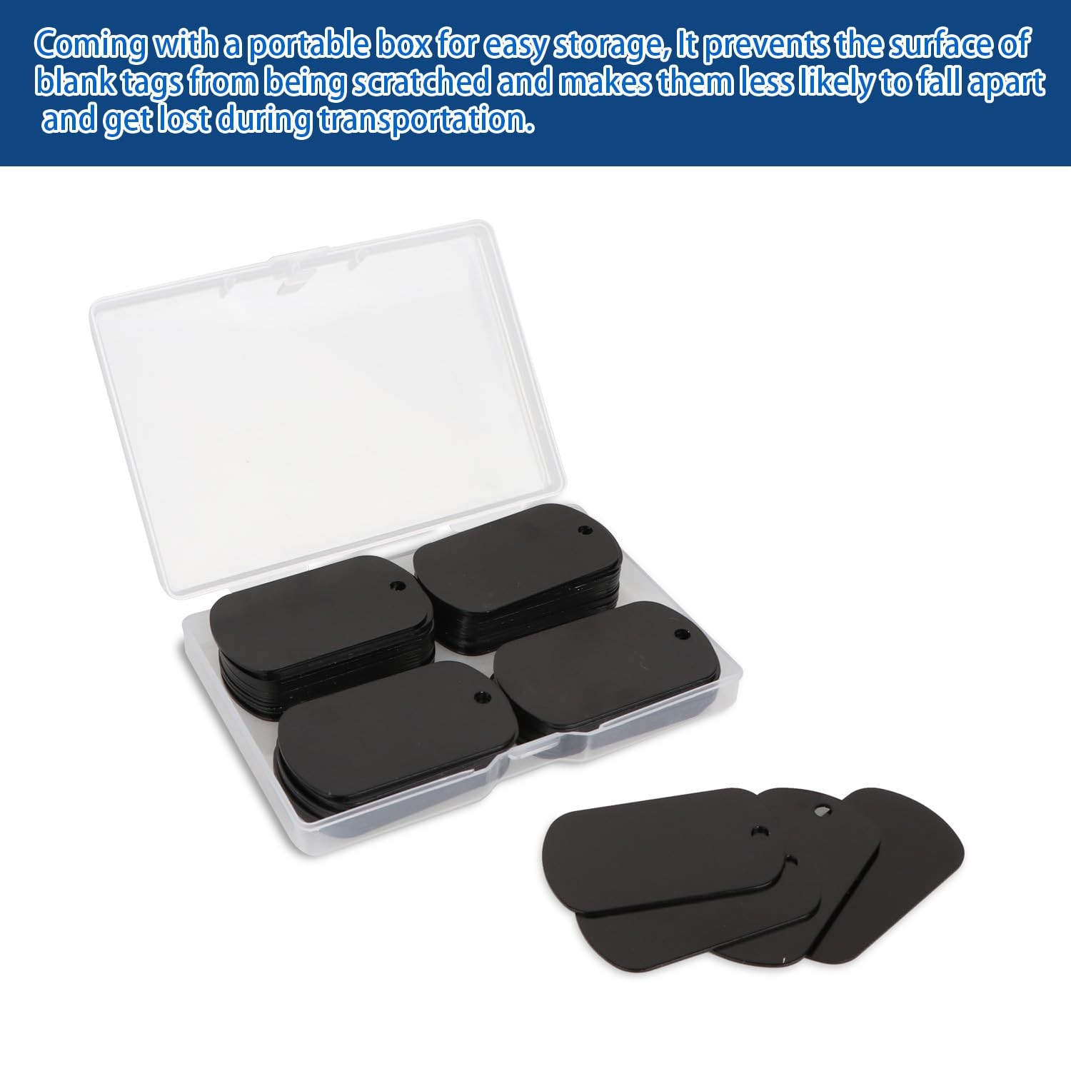 50 Pcs Aluminum Tags for Engraving,Rectangle Stamping Blanks Tags,Black Milit…