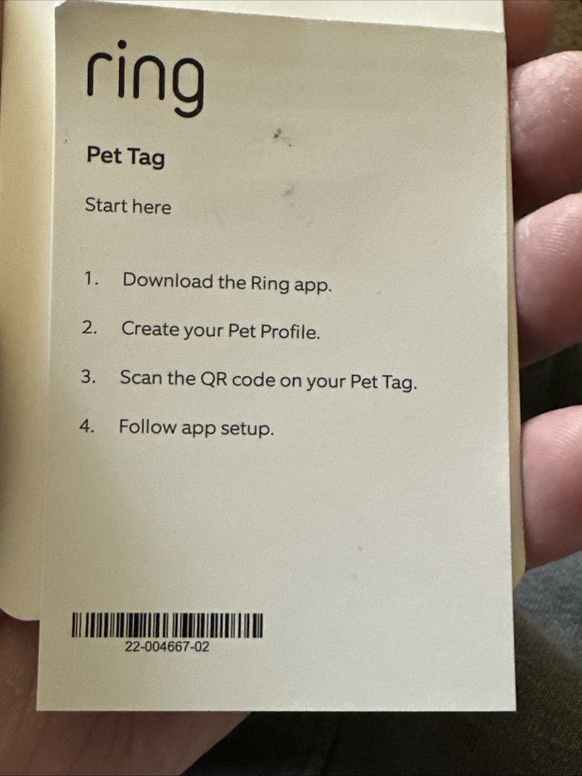Ring Pet Tag | Easy-To-Use Tag with QR Code | Real-Time Scan Alerts | Shareable
