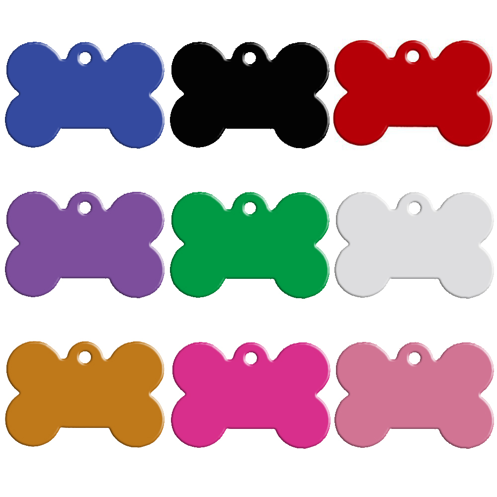 20pcs Bone Shape Dog Tags Pet Dog Cat Name Engraved Blank Plate Collar Tag Disc