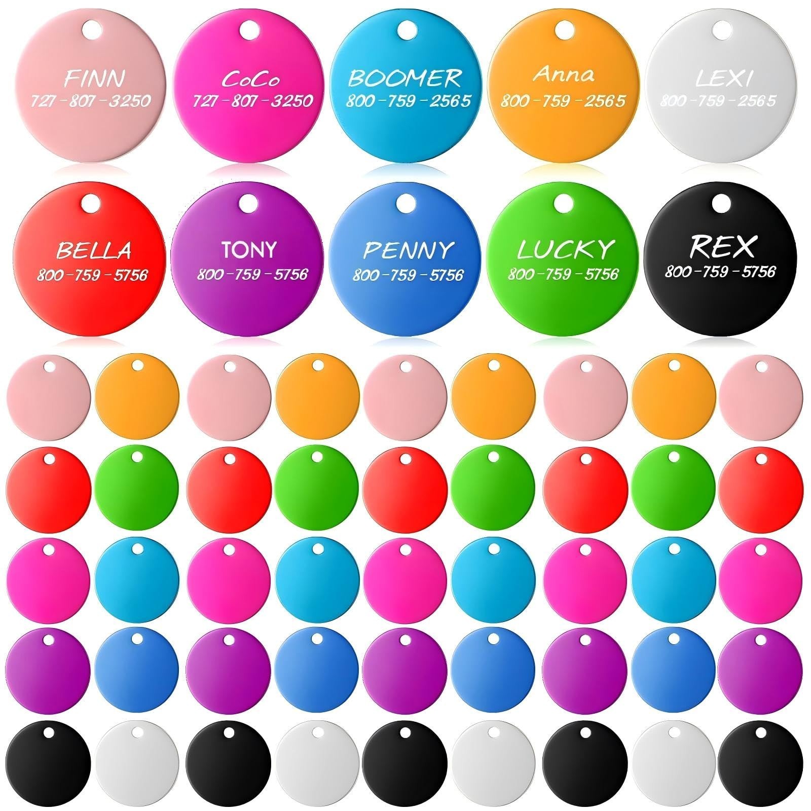 Sadnyy 150 Pcs Blank Dog Pet Tags Bulk for Engraving 25 mm Aluminum Round Dis…