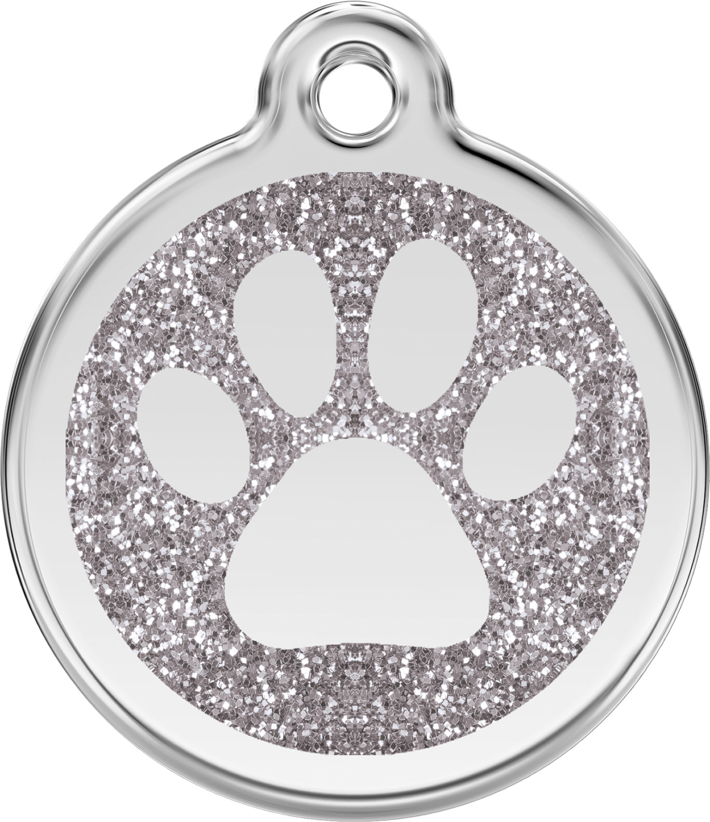 Red Dingo Glitter Paw ID Charm Dog Tag Red Blue Purple Pink Gold Silver Aqua