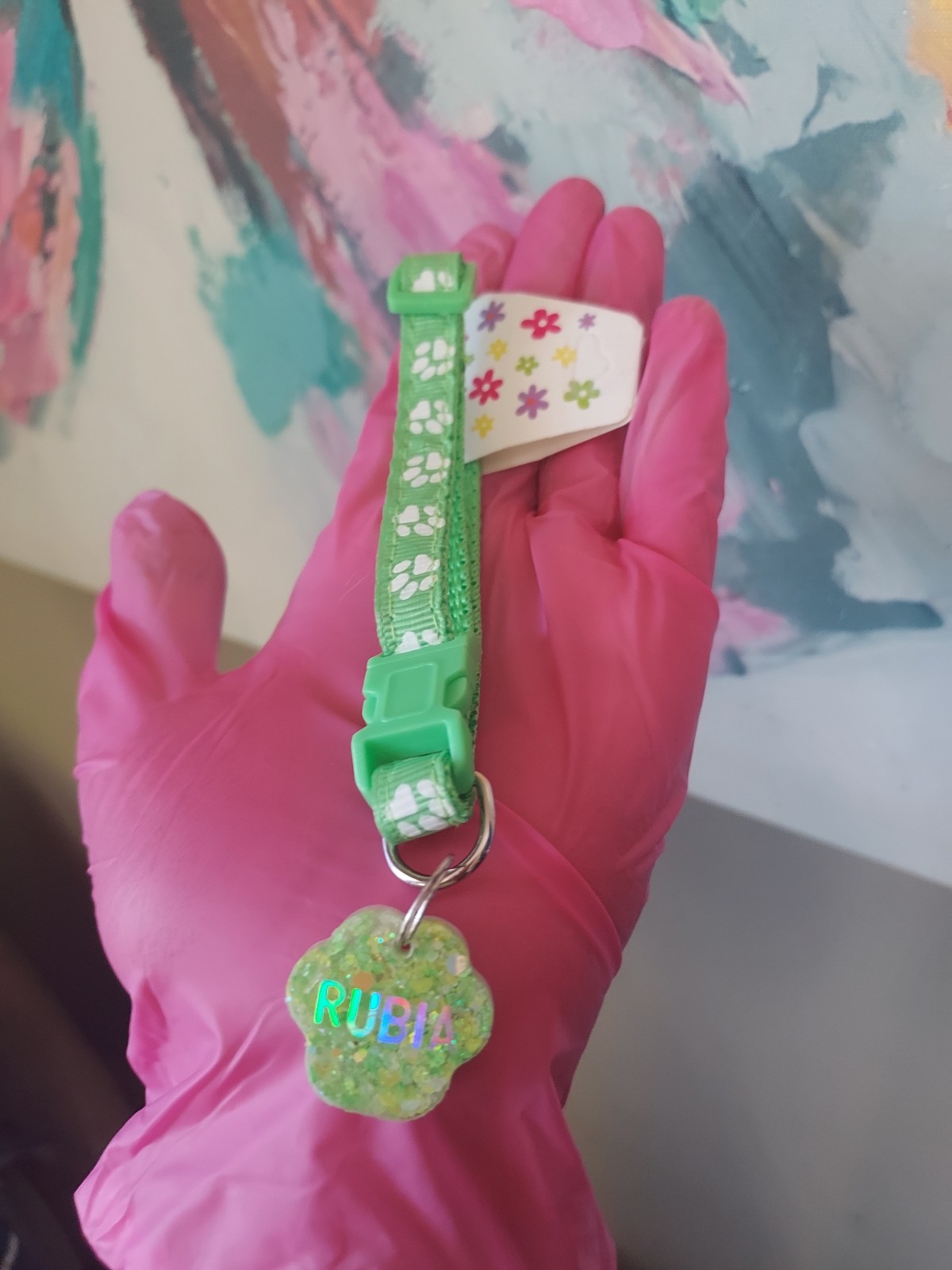Collar personalizado para mascotas glitter
