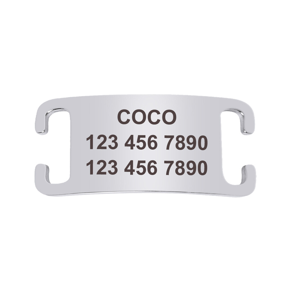20pcs Personalized Dog ID Tags Stainless Steel Custom Slide-on Name Tag No Noise
