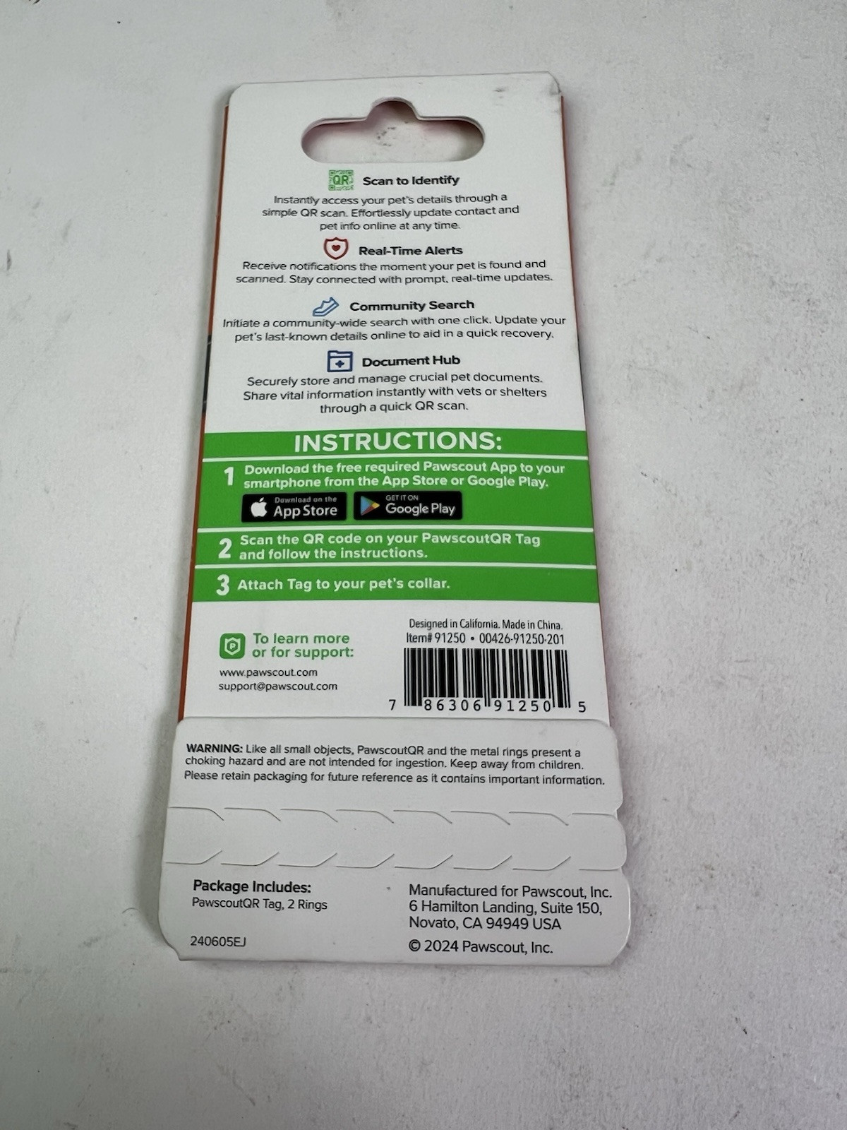 PawscoutQR The Smart Pet Tag Finder for Dogs/Cats Connects To Your Phone- Sealed