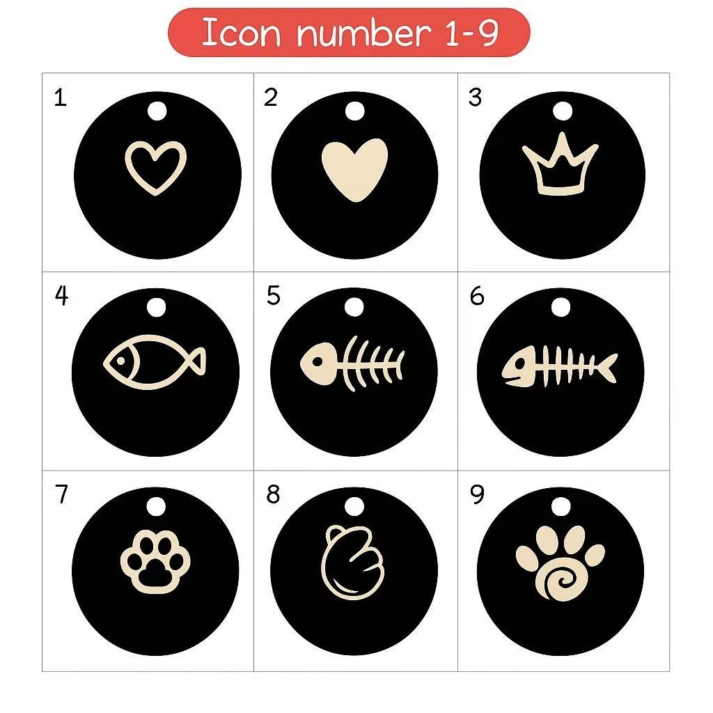 Cat ID Tag, Custom Engraved Personalized Pet Tags, Round Aluminum Charm 1″ x 1″