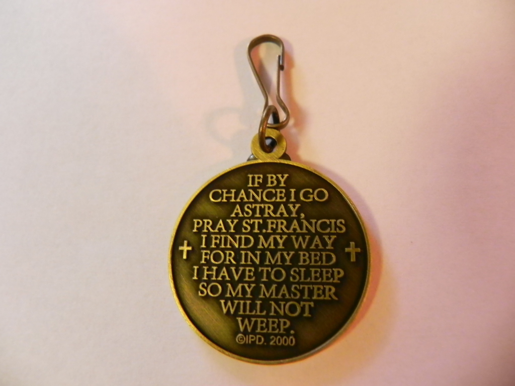 SAINT ST FRANCIS DOG COLLAR TAG pet MEDAL WITH PRAYER Gift Packaged new QUALITY