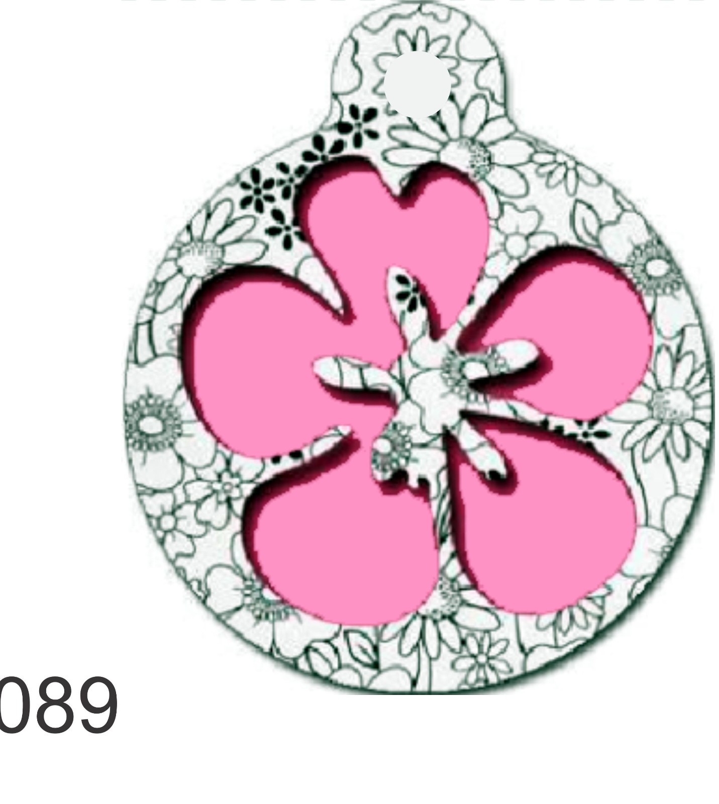 Pet Tags Personalized Pet ID tag for Dog and Cat ROUND Tag unique PINK Heart