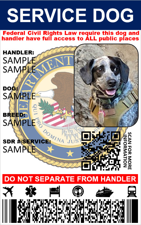 SERVICE DOG & HANDLER ID CARD CUSTOMIZABLE PHYSICAL & DIGITAL INCLUDED