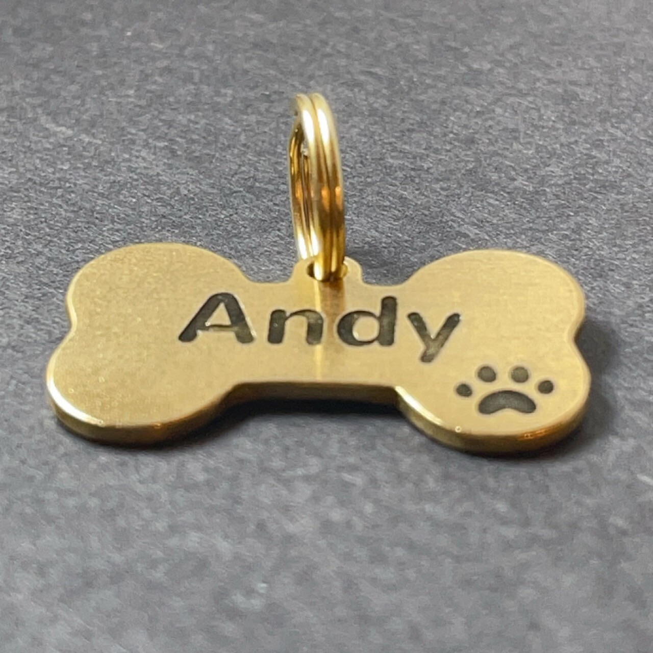 Dog Cat ID Tags Solid Brass Personalized Pet ID Tags Bone Pawtographize