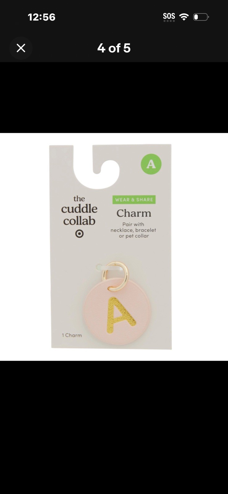 The Cuddle Collab Wear & Share Charm Faux Leather “A” Monogram in Pink