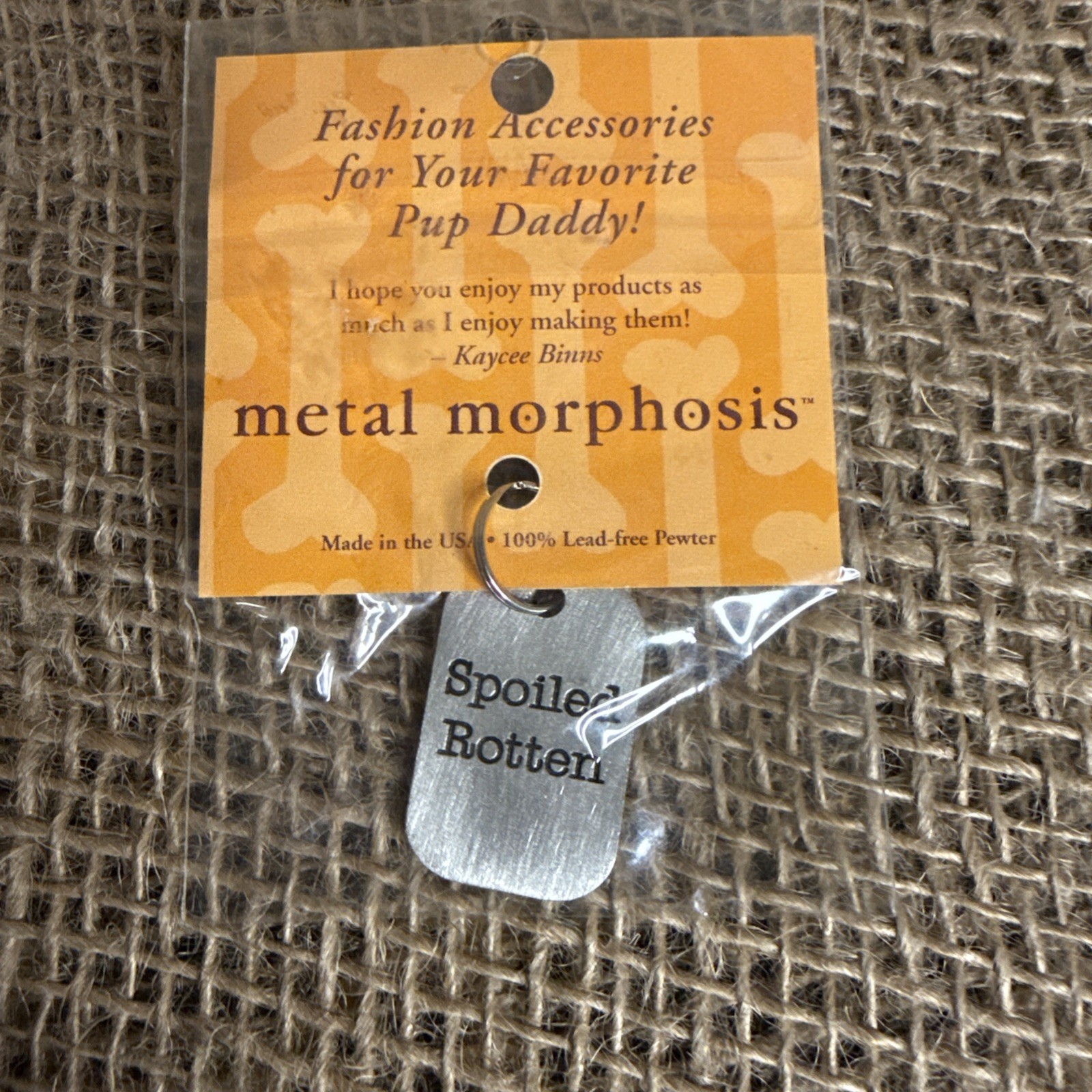 New 100% Lead Free Pewter Pet Tag ‘Spoiled Rotten’ Metal Morphosis Engravable M1