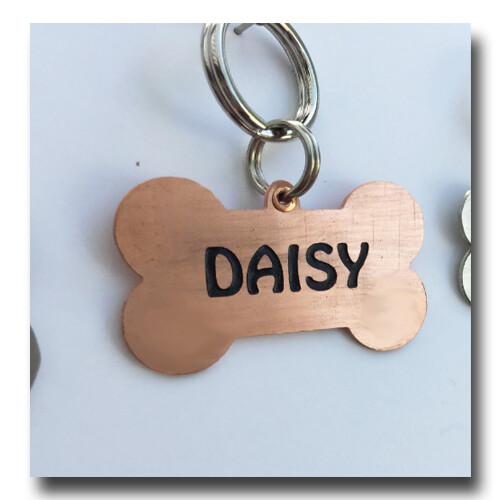 Bone Shaped Pet ID Dog Name Tag Free Engraving Brass Copper Nickel Silver