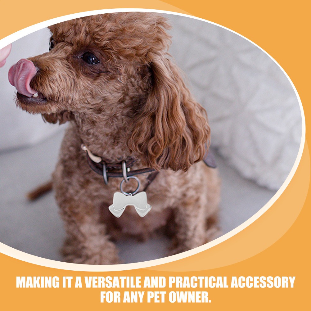 5 Pcs Bone Pet Id Tag Stainless Steel Dogs Tags Accessories Name
