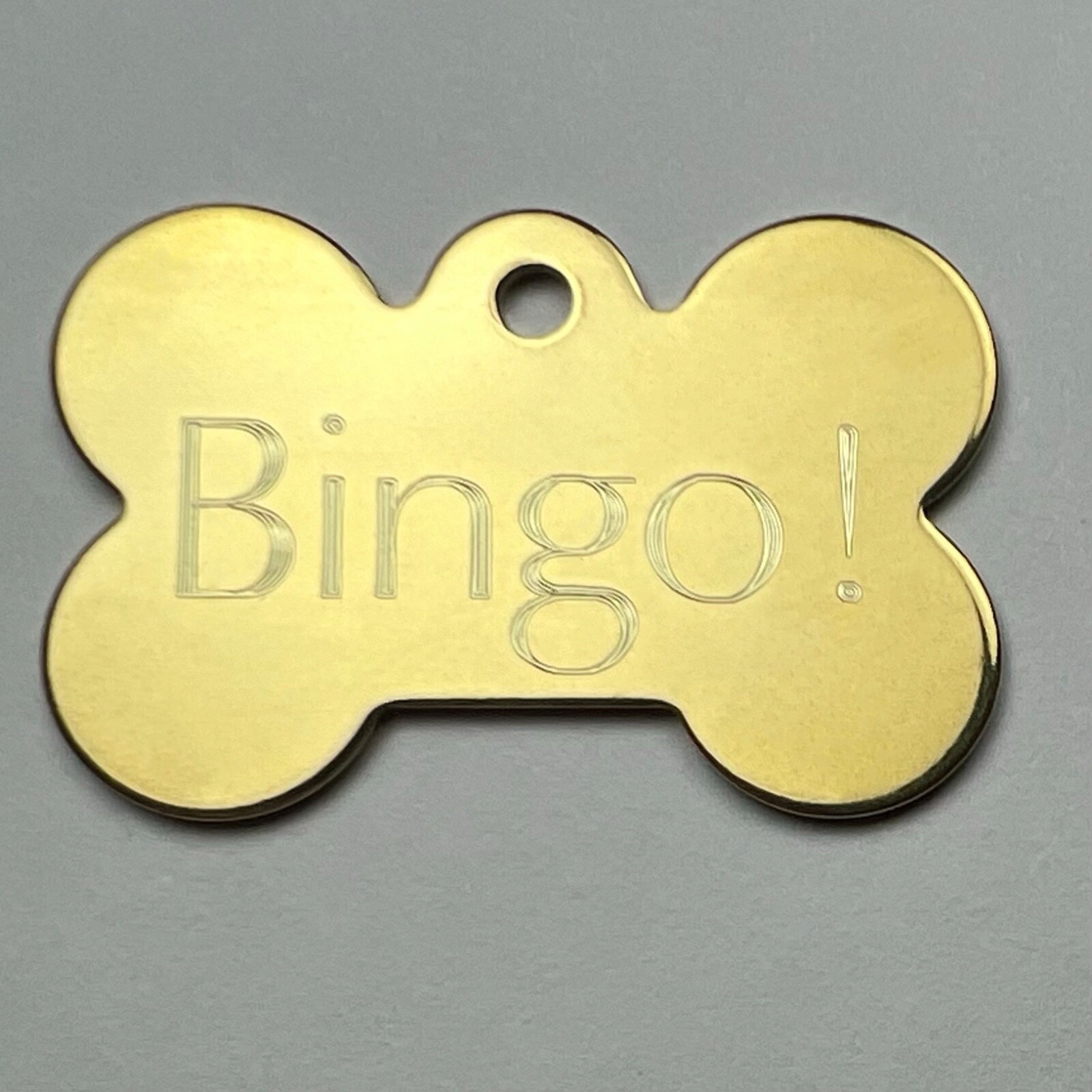 Custom Engraved Dog Tags Personalized Dog Collar Pet Tags Bone Pet NATURAL BRASS