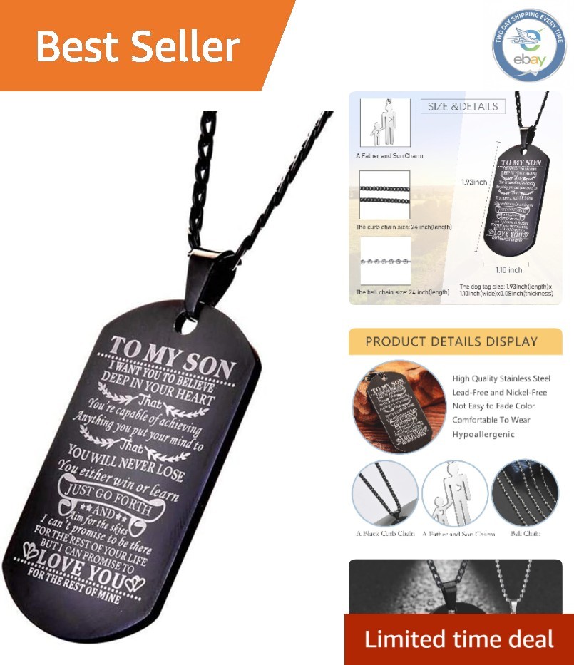 Military-Style Engraved Dog Tag Pendant – Ideal Keepsake for Every Day