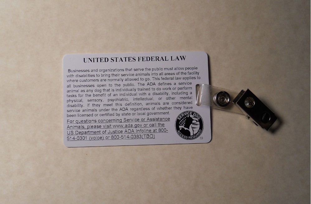 Custom ID Card / Badge for Service Dog Certified Working Dog Service Animal 6