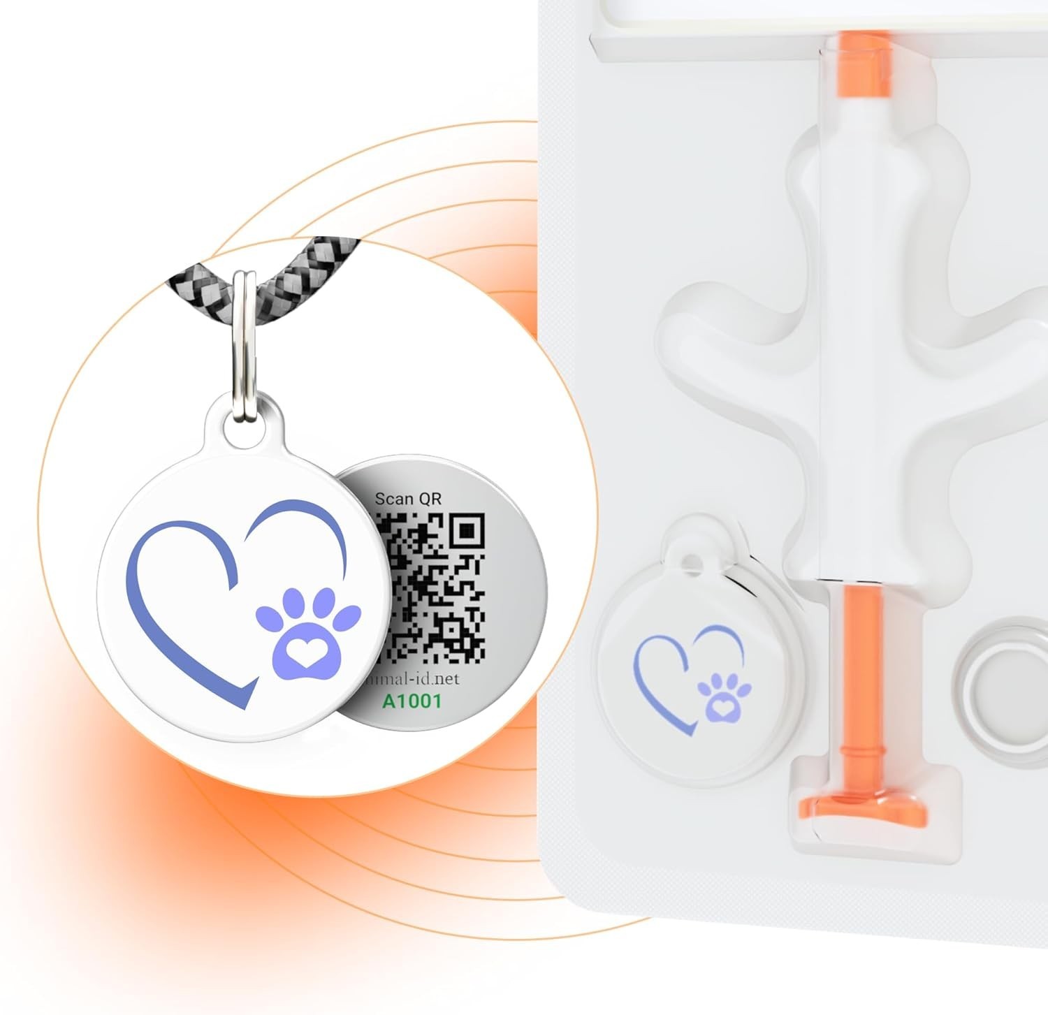 Mini Microchip Kit for Dogs, Cats & Small Pets | 1.4x8mm | QR-Tag