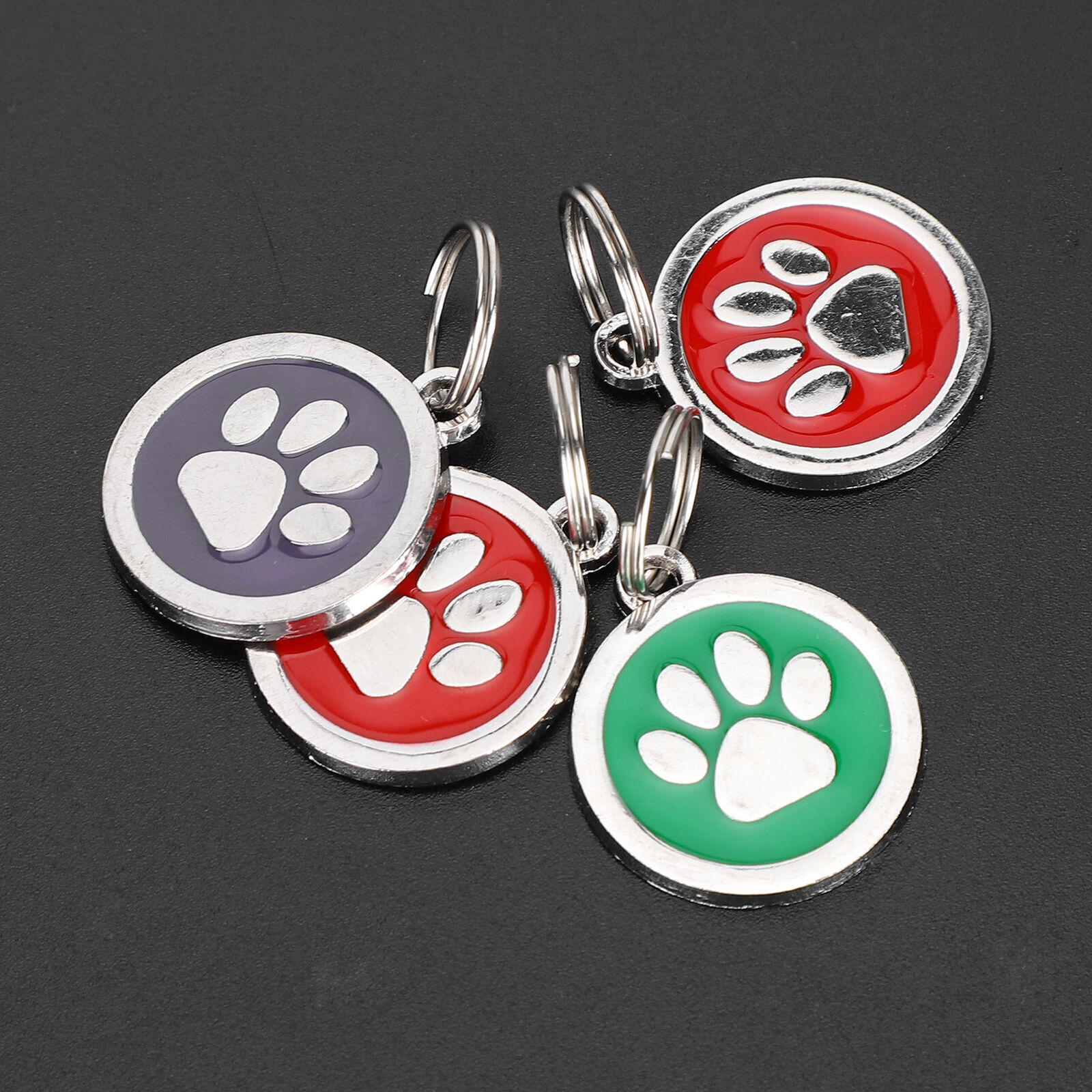 10pcs Pet Footprint Identity Neck Hanging Tag Metal Compact Cute Label for Cats
