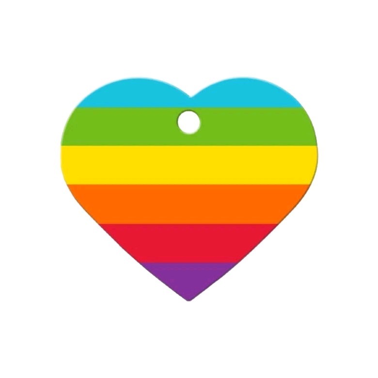 Quick Tag Rainbow Heart Designer Engravable Pet I.D. Tag 5 Pack – N25-6