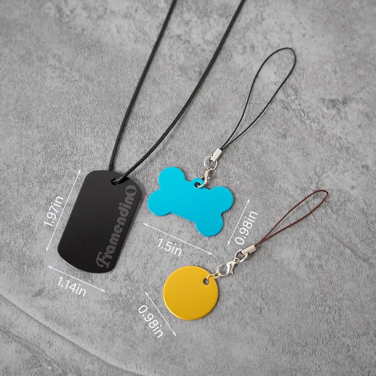 60 Pack Pet ID Tag Colorful Blank Double Sided Aluminum Charms for Dog Cat DI…