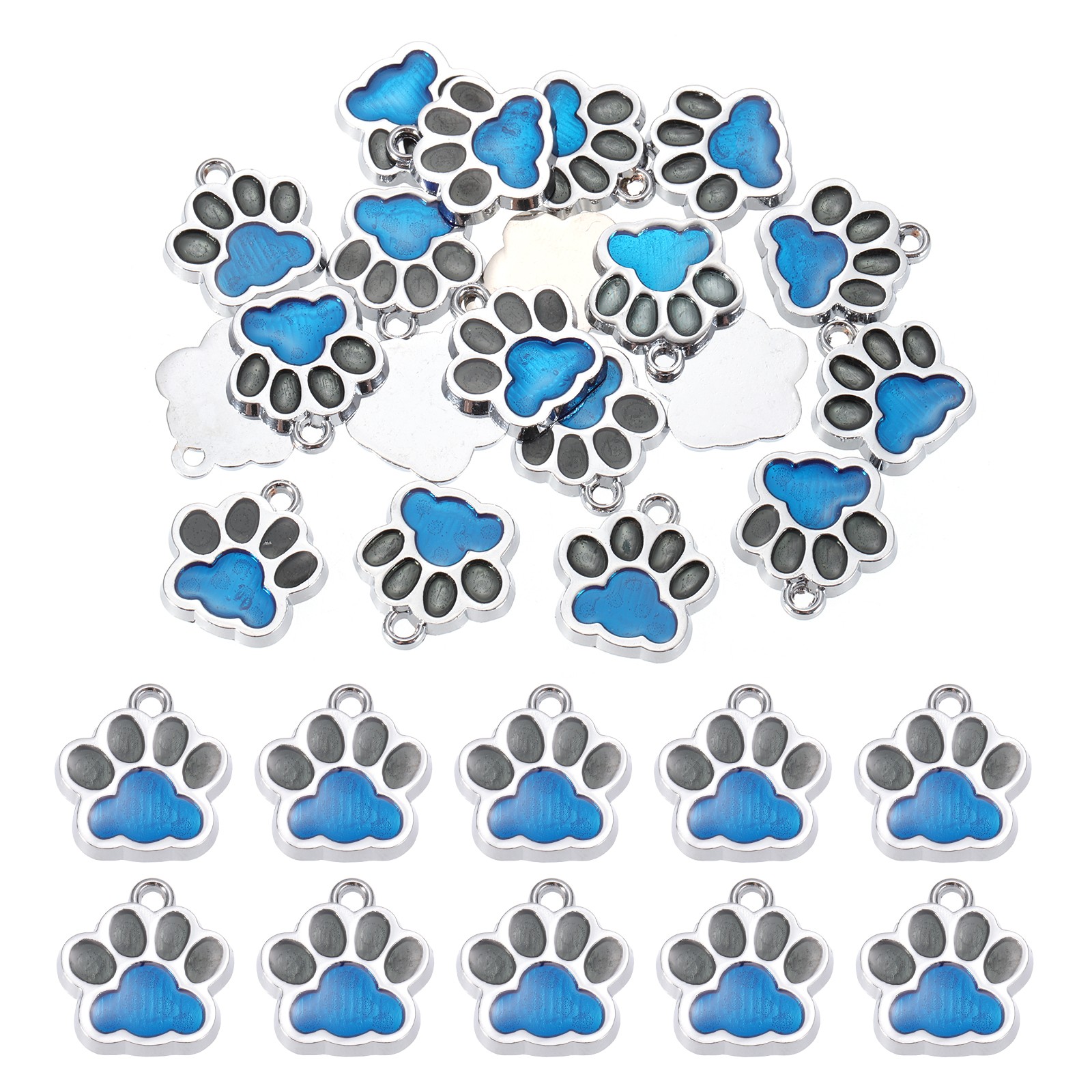 For Enamel Leg Charm, 20Pcs Alloy Enamel Pendants, Blue/Black