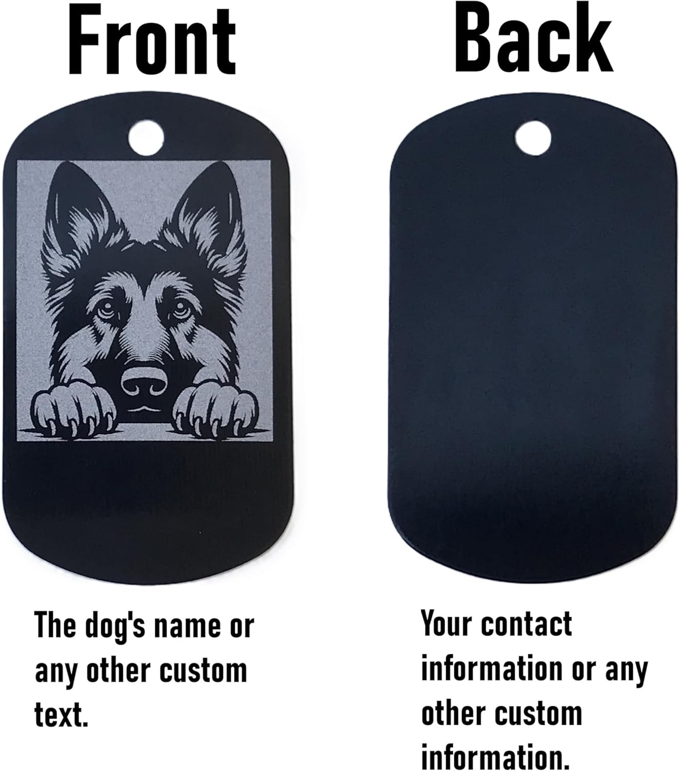 Military Style Customized German Shepherd Dog ID Tag – Name Tag for Pet Collar