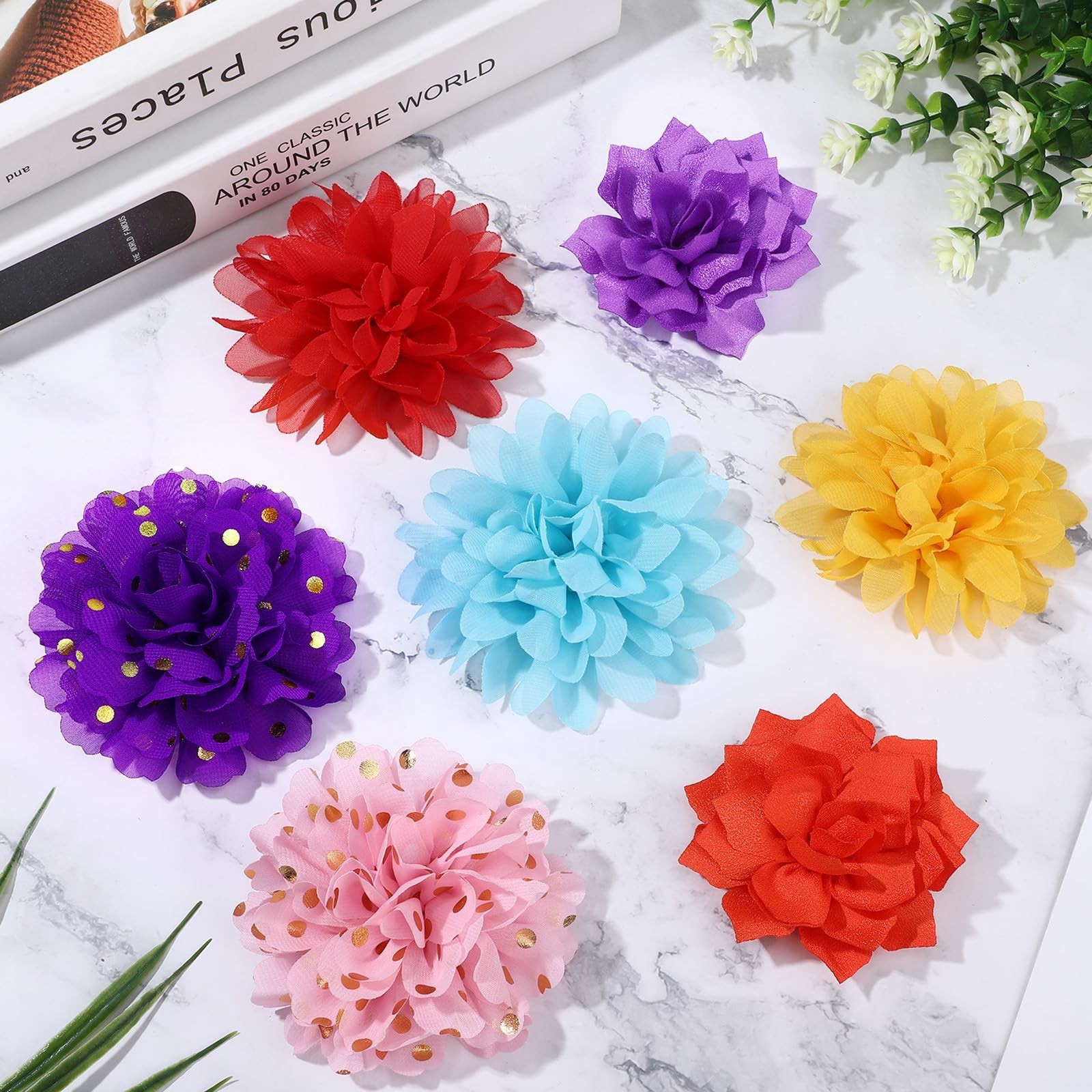 Tondiamo 84 Pcs Dog Collar Flower Bow Accessories Bulk Multi Color Dog Pet Ch…