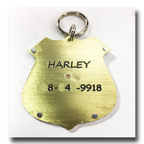 Police Officer Badge K9 Pet ID Dog Name Tag Free Engraving Brass Nickel Silver