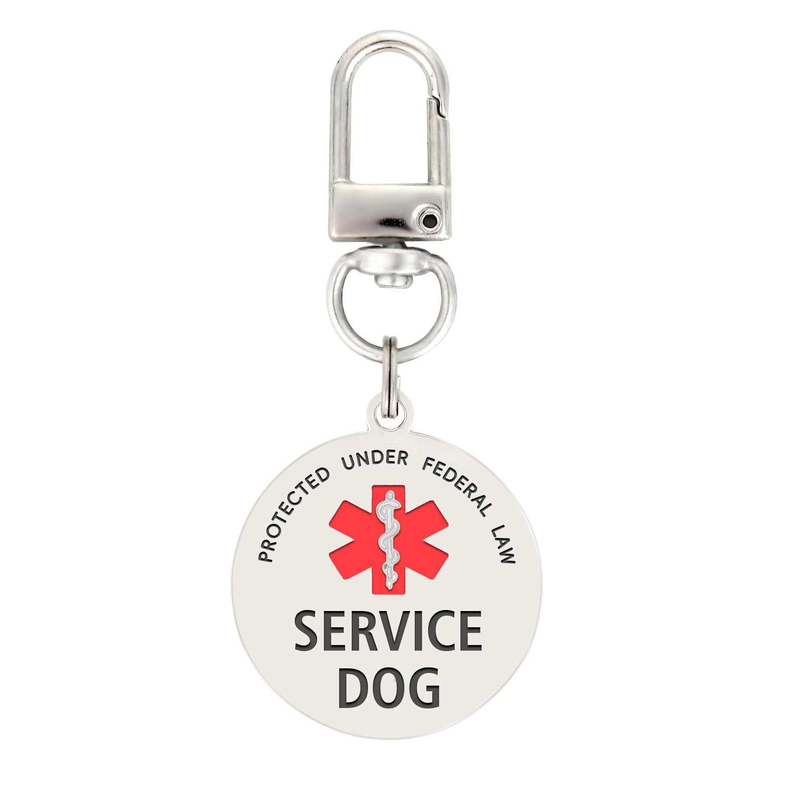 Service Dog Tag Easily Attach To Collar Harness Vest Large Pet Accessories