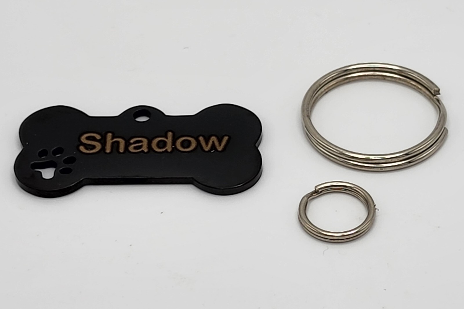 Bone Pet ID Tag – Paw Custom, Stainless Steel, Double-Sided, Paw Design Warranty