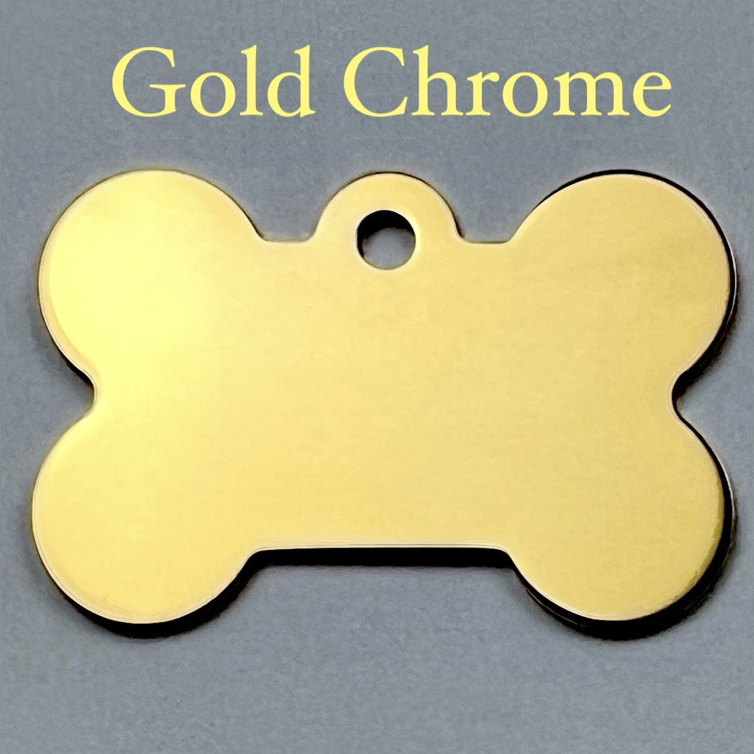 Custom Engraved Dog Tags Personalized Dog Collar Pet Tags Bone Pet Gold Chrome