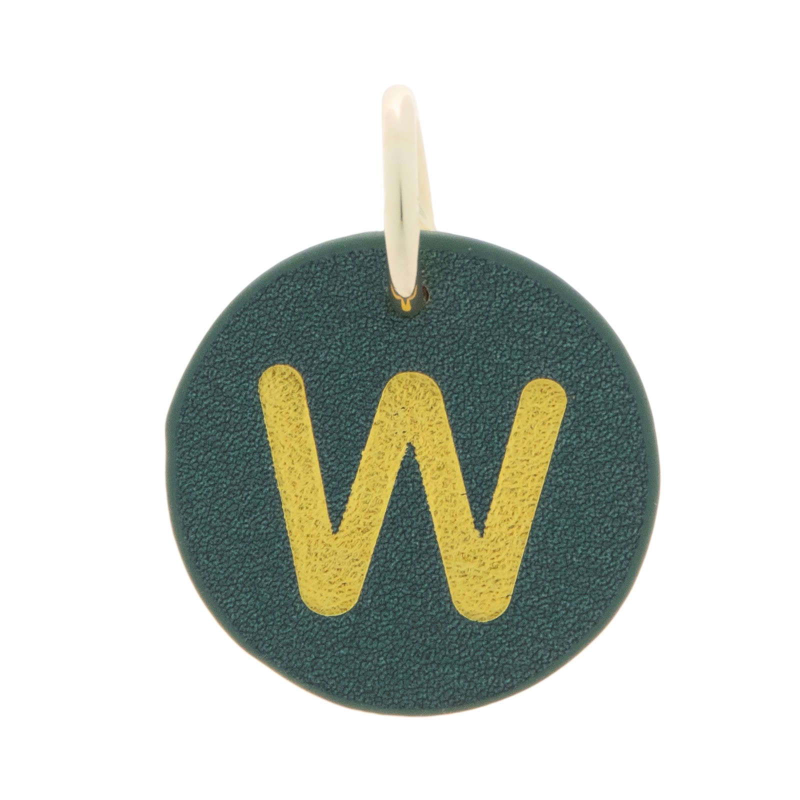 The Cuddle Collab Wear & Share Charm Faux Leather “W” Monogram in Dark Green