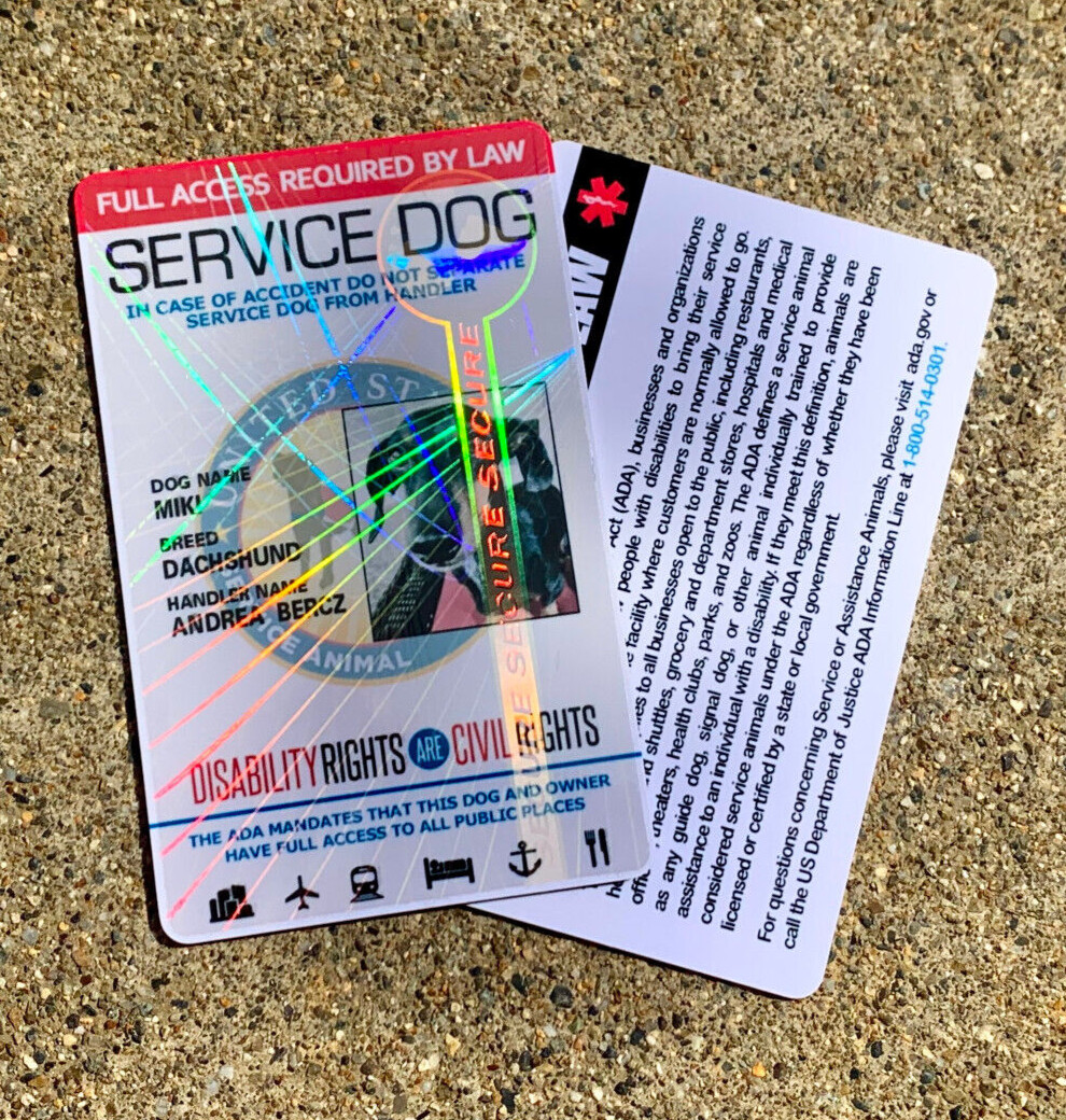 SERVICE DOG ID CARD WITH REGISTRATION – HOLOGRAPHIC