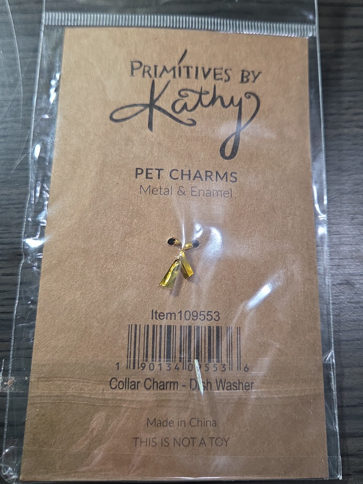 “Dish Washer” Enamel Pet Collar Charm by Primitives by Kathy
