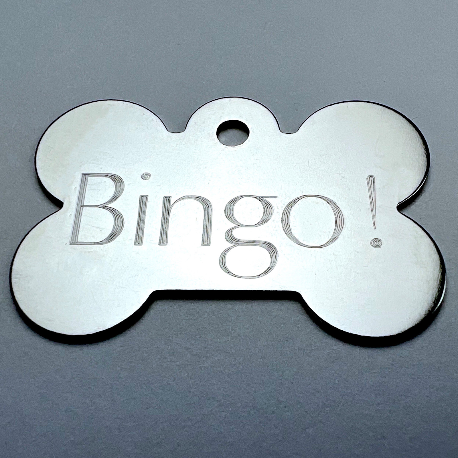 Custom Engraved Dog Tags Personalized Dog Collar Pet Tags Engraved BONE CHROME