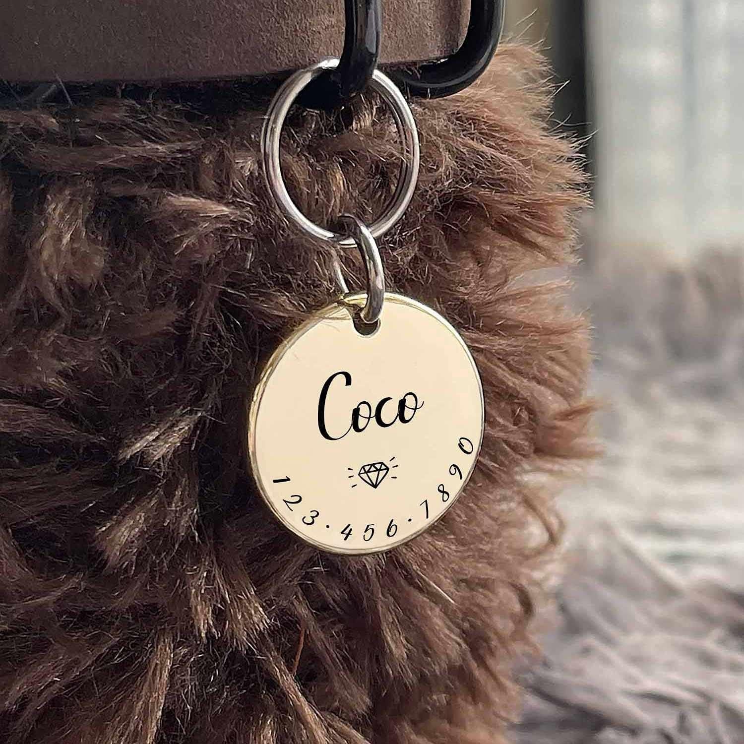 Cats Dogs ID Tags Personalized Lovely Symbols Pets Collar Name Accessories Simpl