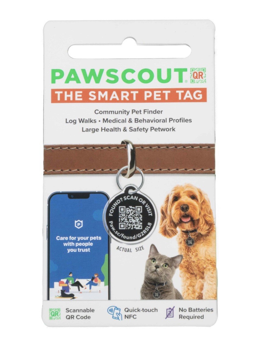 PawscoutQR The Smart Pet Tag Finder for Dogs & Cats Connects To Your Phone
