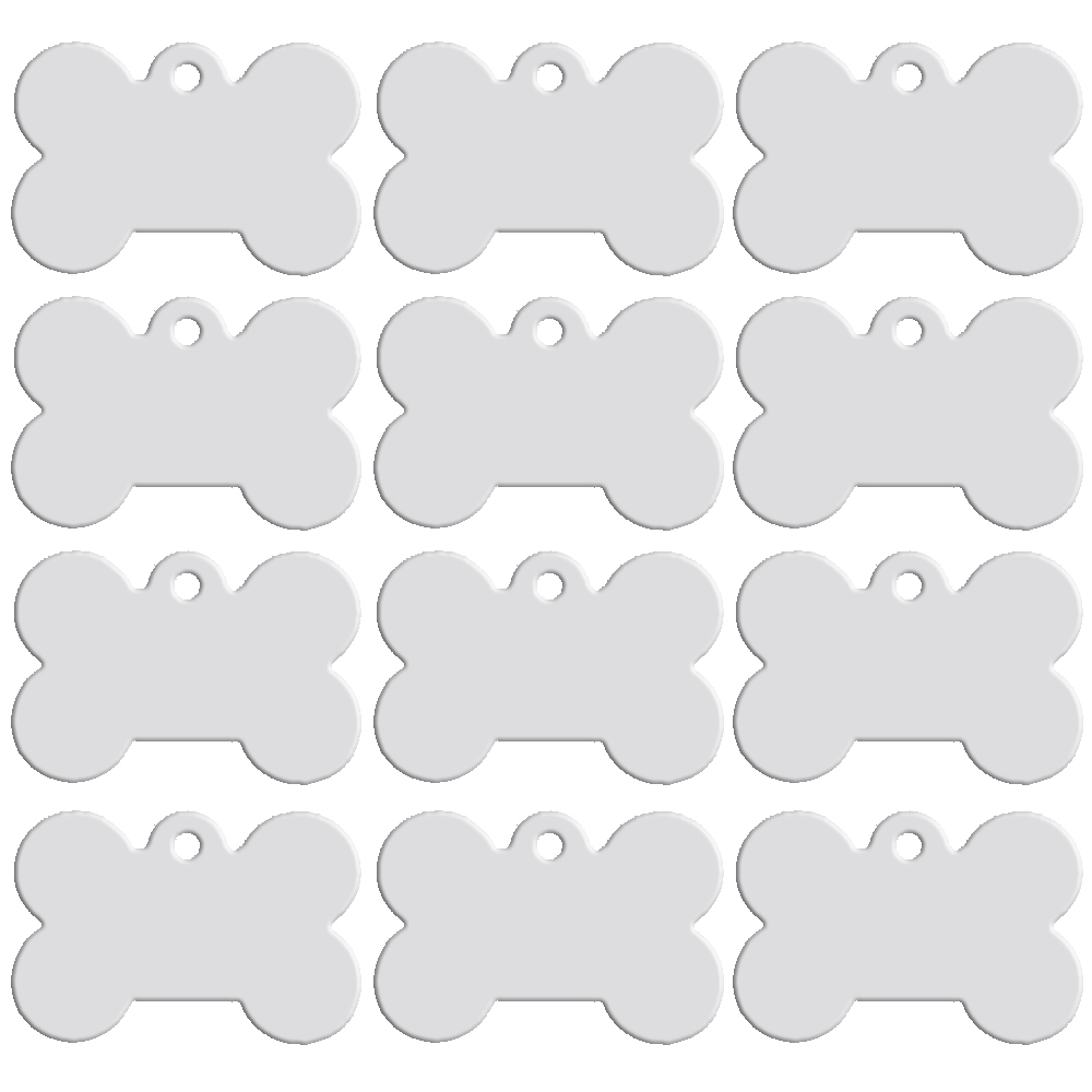 100pcs/lot Wholesale Dog ID Tags Blank Bone Shape Cutom Tags for Pet Puppy Cats