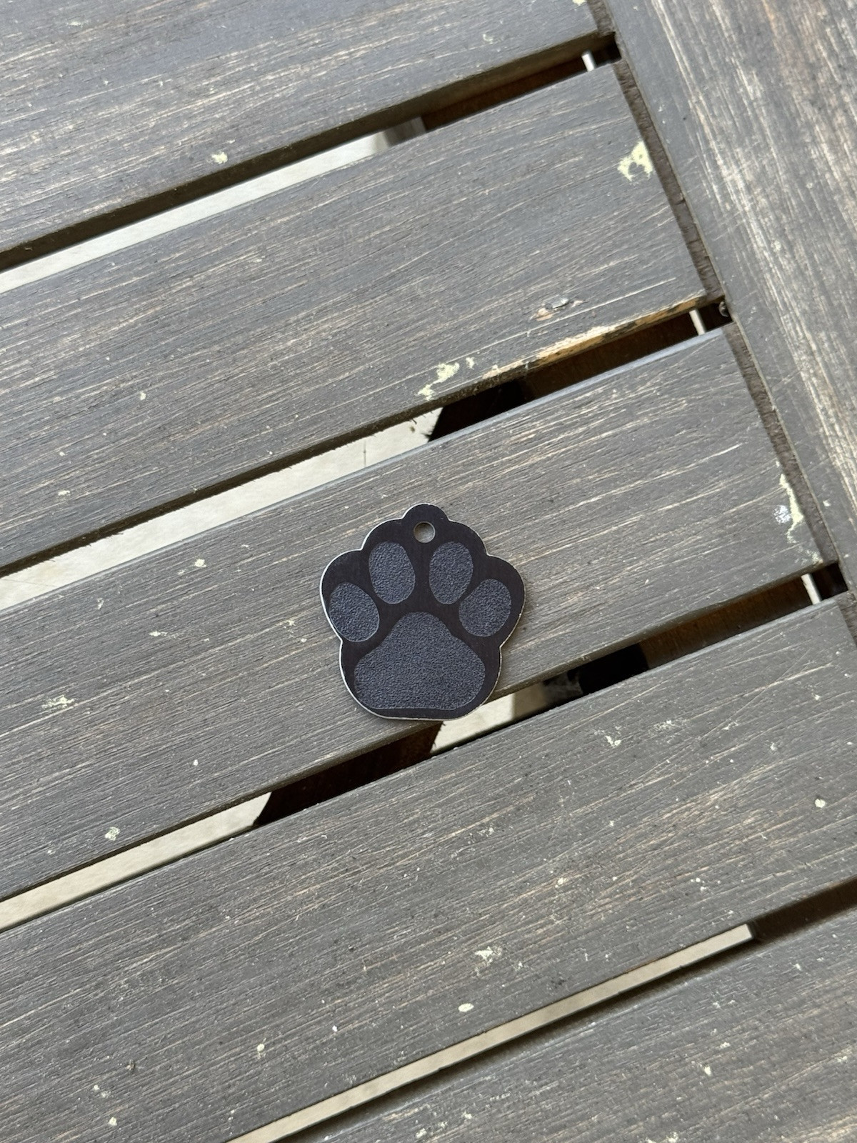 CUSTOM ENGRAVED PERSONALIZED PET TAG ID NAME TAGS BLACK PAW PRINT