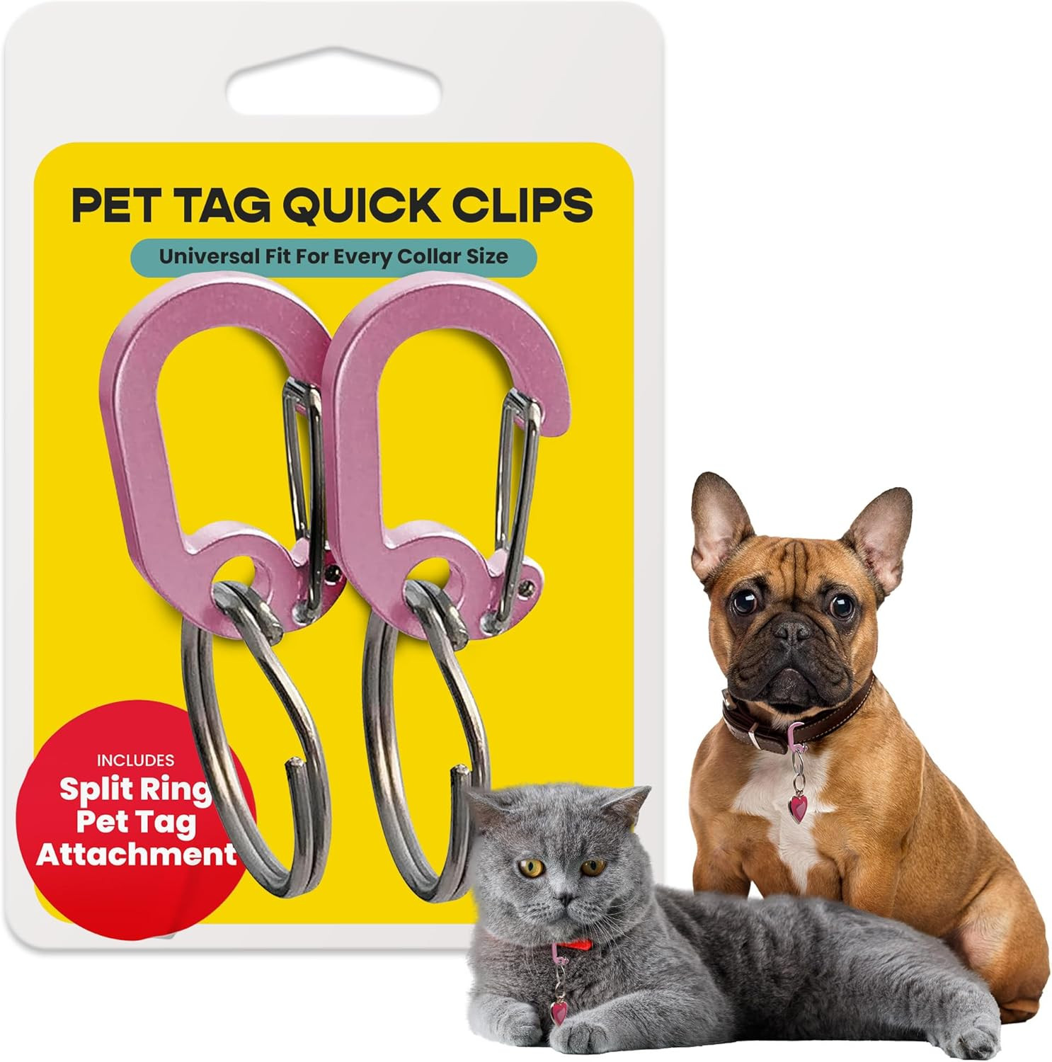Luckypet Klippy Pet Tag Quick Clips – Cat & Dog Collar for ID Tags Holder Effici