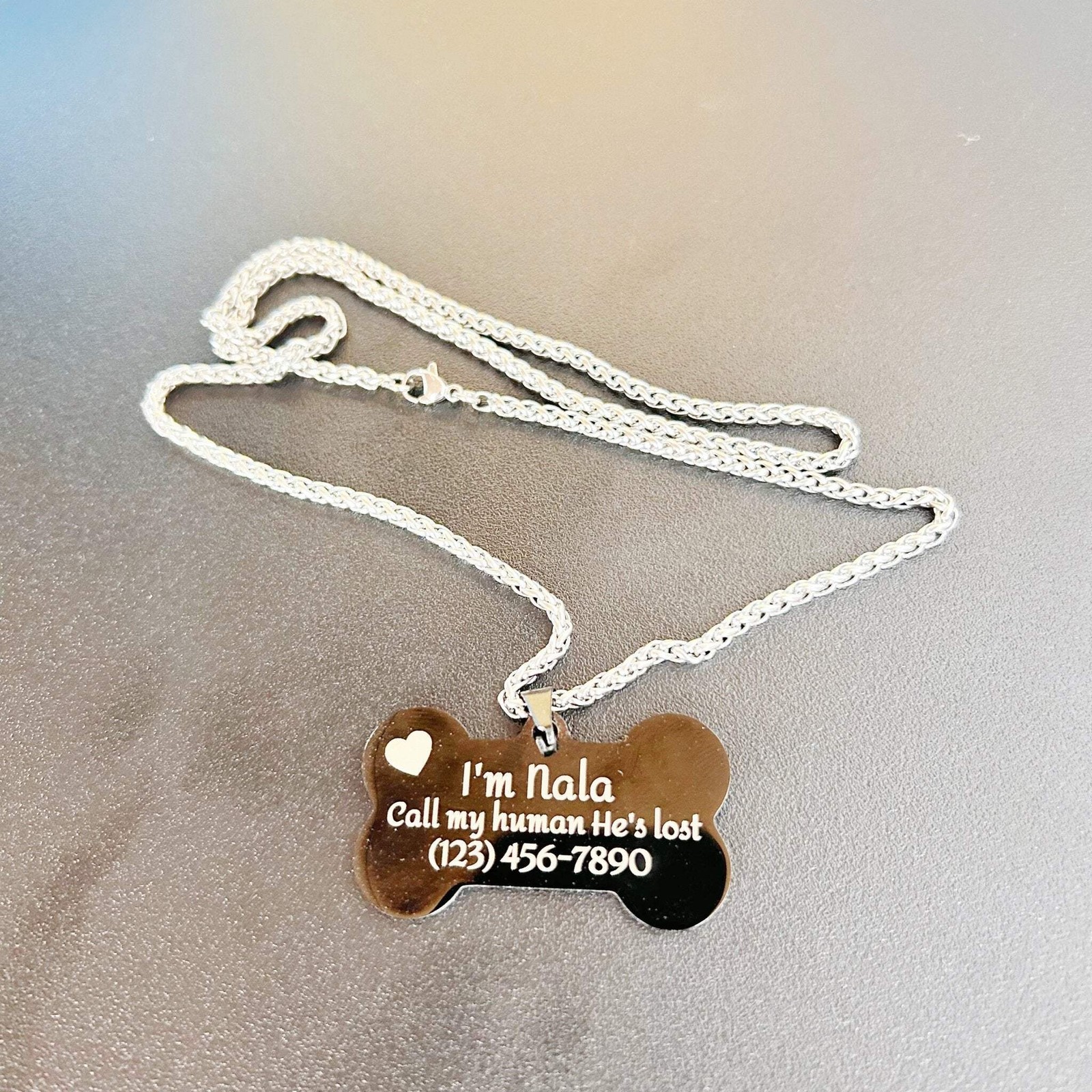 Personalized Bone Shaped Dog Tag – Stainless Steel Pet ID