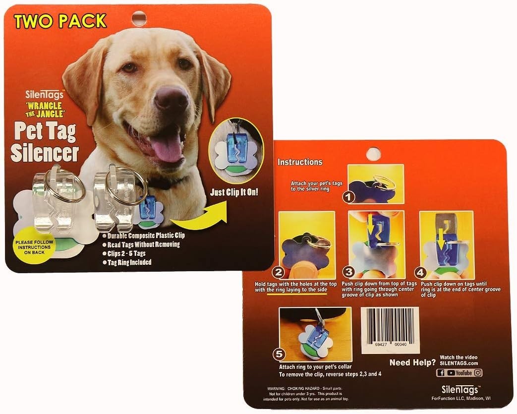 Pet Tag Silencer Clear Two Pack