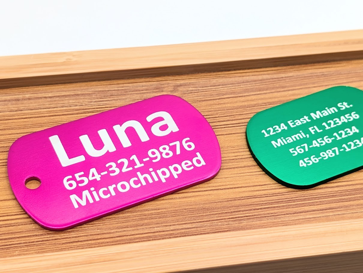 Custom Engraved Personalized Pet tags Double Side Military ID Dog Cat Tag